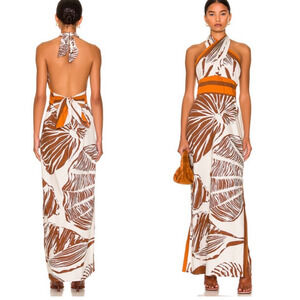 $1330 Johanna Ortiz Una Concha En El Mar Cotton Voile Botanical Maxi Dress L
